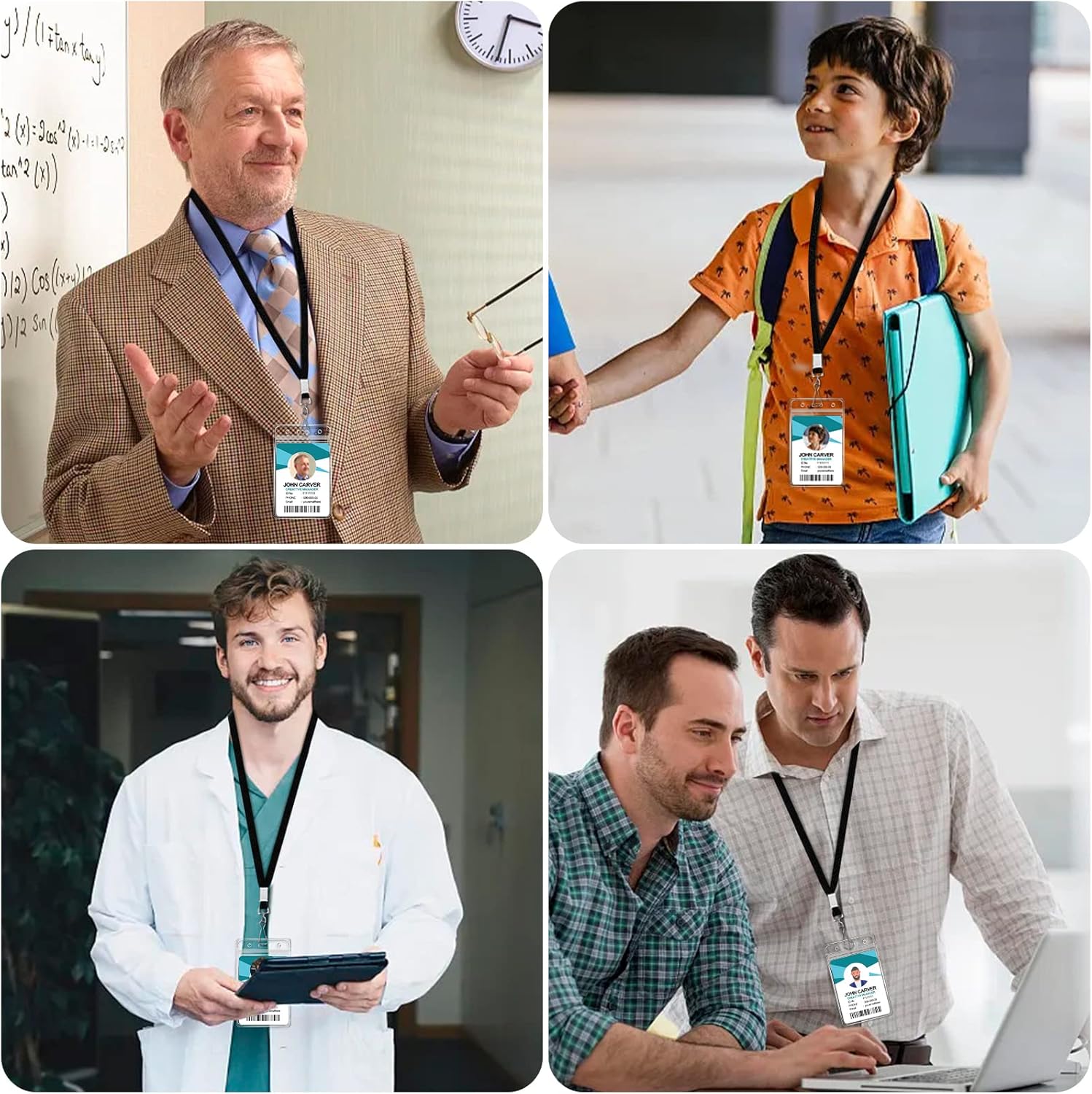 100 Pack Bulk Black Lanyards for ID Badges Durable Neck Lanyards with Metal Swivel J-Hook Comfortable for Events, Employees, Schools, Cruises, Name Tag ID Holder - Image 3