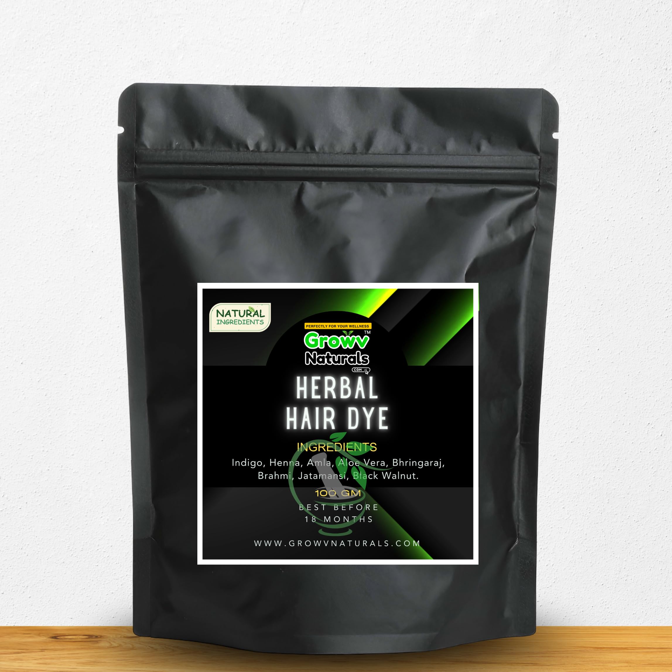 Herbal Hair Dye, Natural Ingredients with Indigo, Henna, Amla, Aloe Vera, Bhringaraj, Brahmi, Jatamansi, Black Walnut, 100 GM-image-10