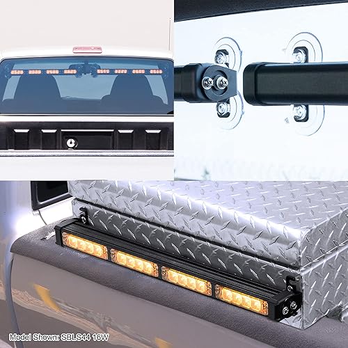 Miniatura 3 de LAMPHUS SolarBlast SBLS84, barra de luces ledes de alerta de emergencia e indicación de tránsito, 38 pulgadas, 32W, color azul ámbar, Ambar