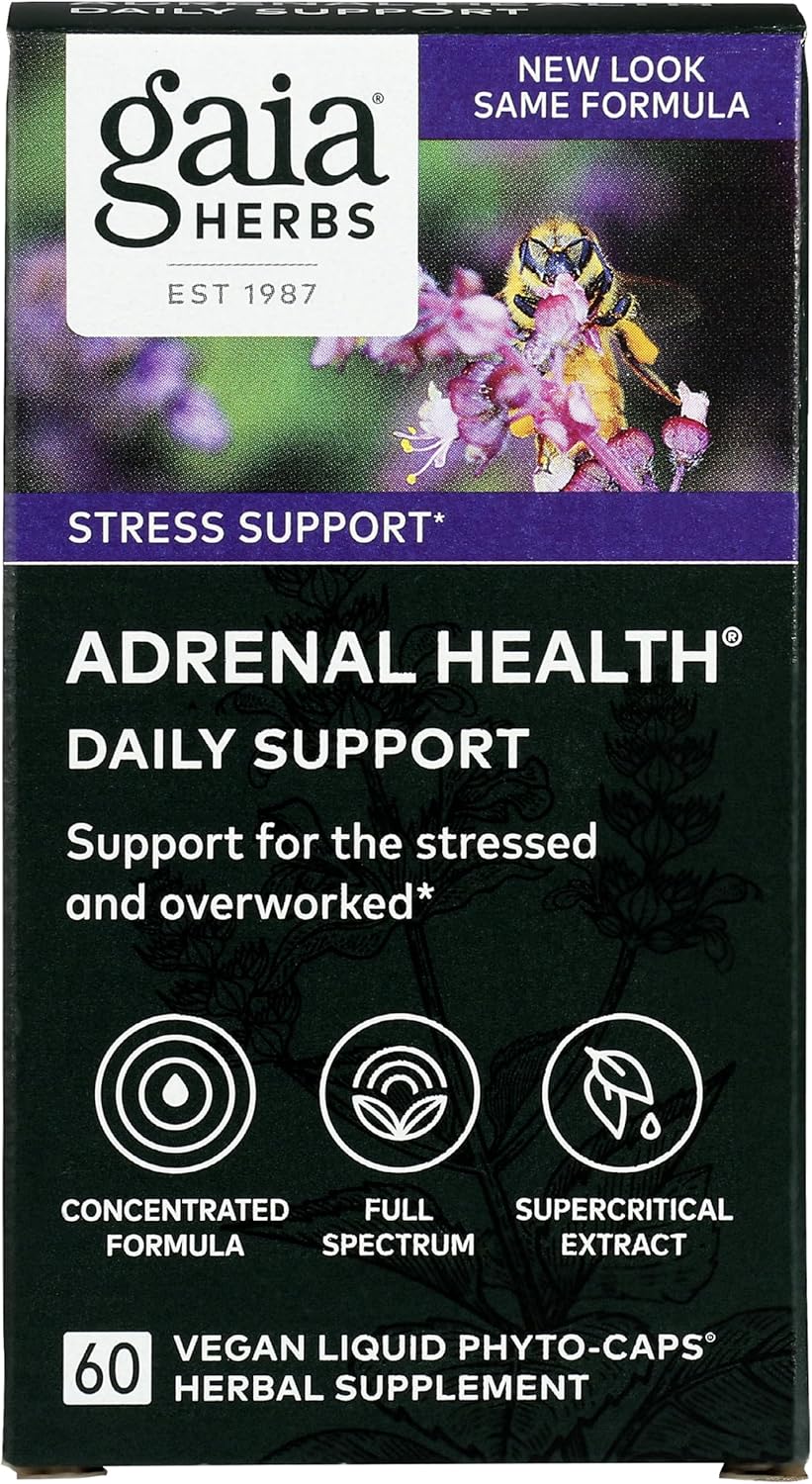Gaia Herbs Adrenal Health Stress Support, 60 Ct