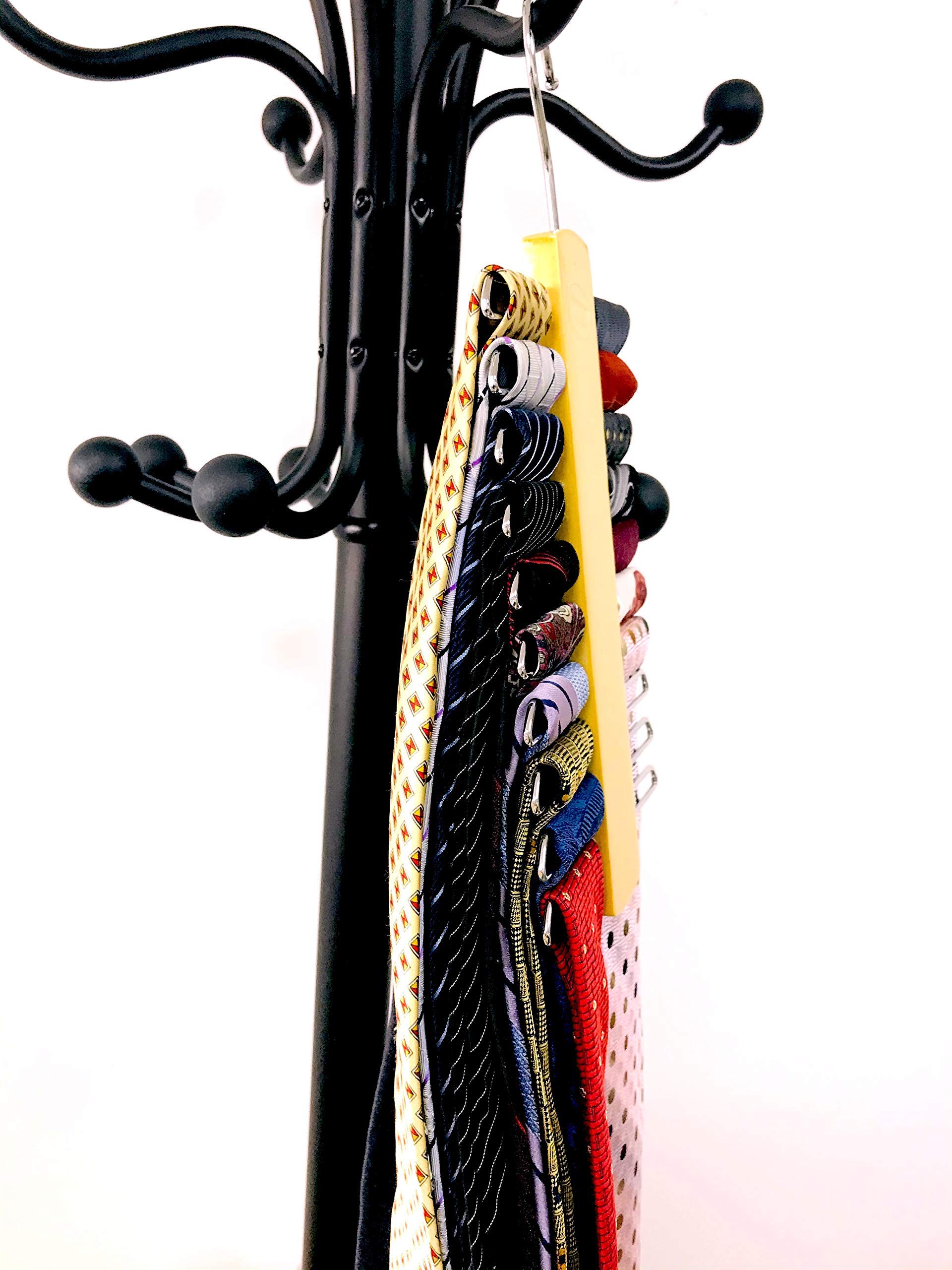 Krawattenhalter, hochwertiger Krawatten- und Gürtelhalter aus Holz, drehbar for Organizer und Aufbewahrungsregal mit rutschfesten Clips und 20 Haken, um 360 Grad drehbarer, platzsparender Organizer fo