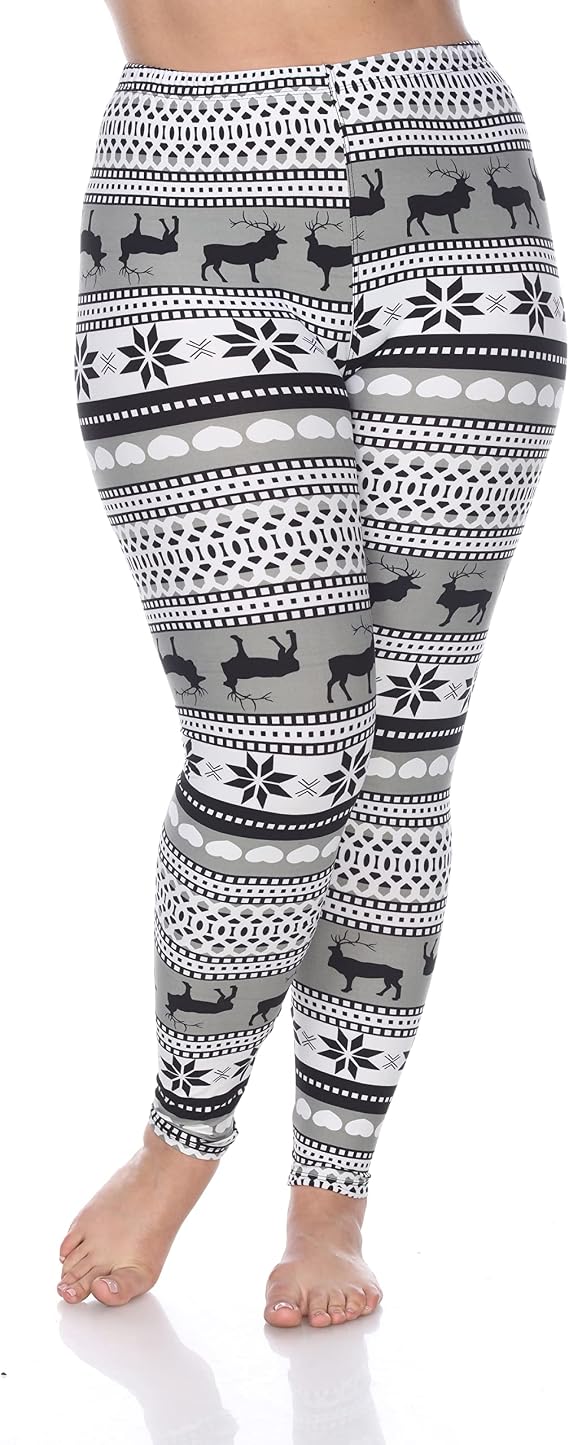 White Mark PS210-181 Plus Printed Leggings, Grey u0026 White - One Size :  Amazon.ca: Clothing, Shoes u0026 Accessories