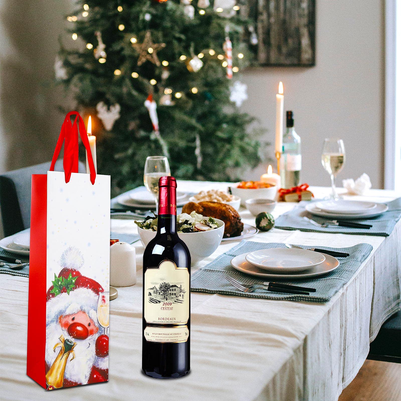 Sacchetti Regalo Per Bottiglie Di Vino - Confezione Da 20 In Kraft Resistente - Ideale Per Natale, Matrimoni E Feste - Foto 11