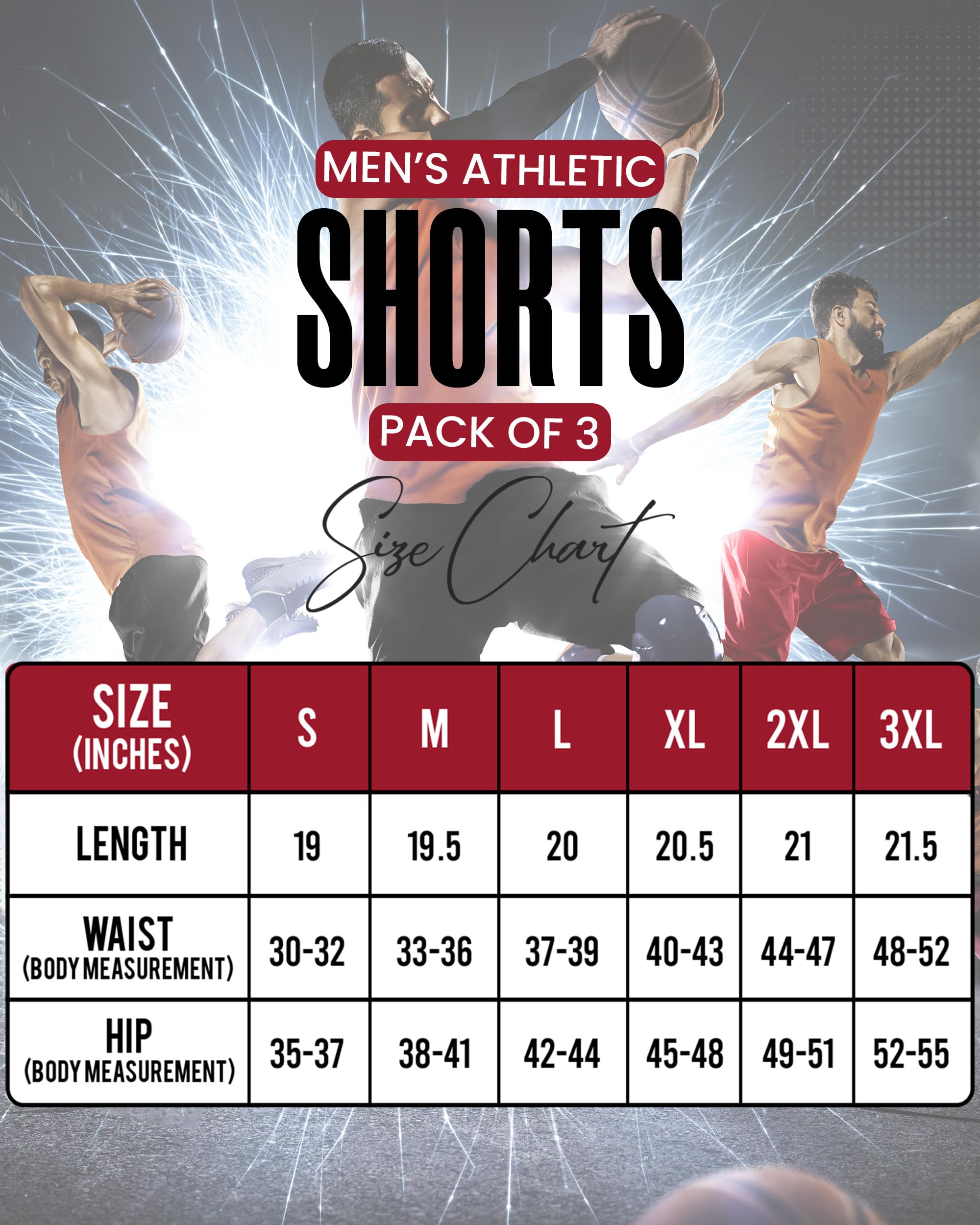 NY Threads Lot de 3 shorts de sport pour homme à séchage rapide et légers avec poches