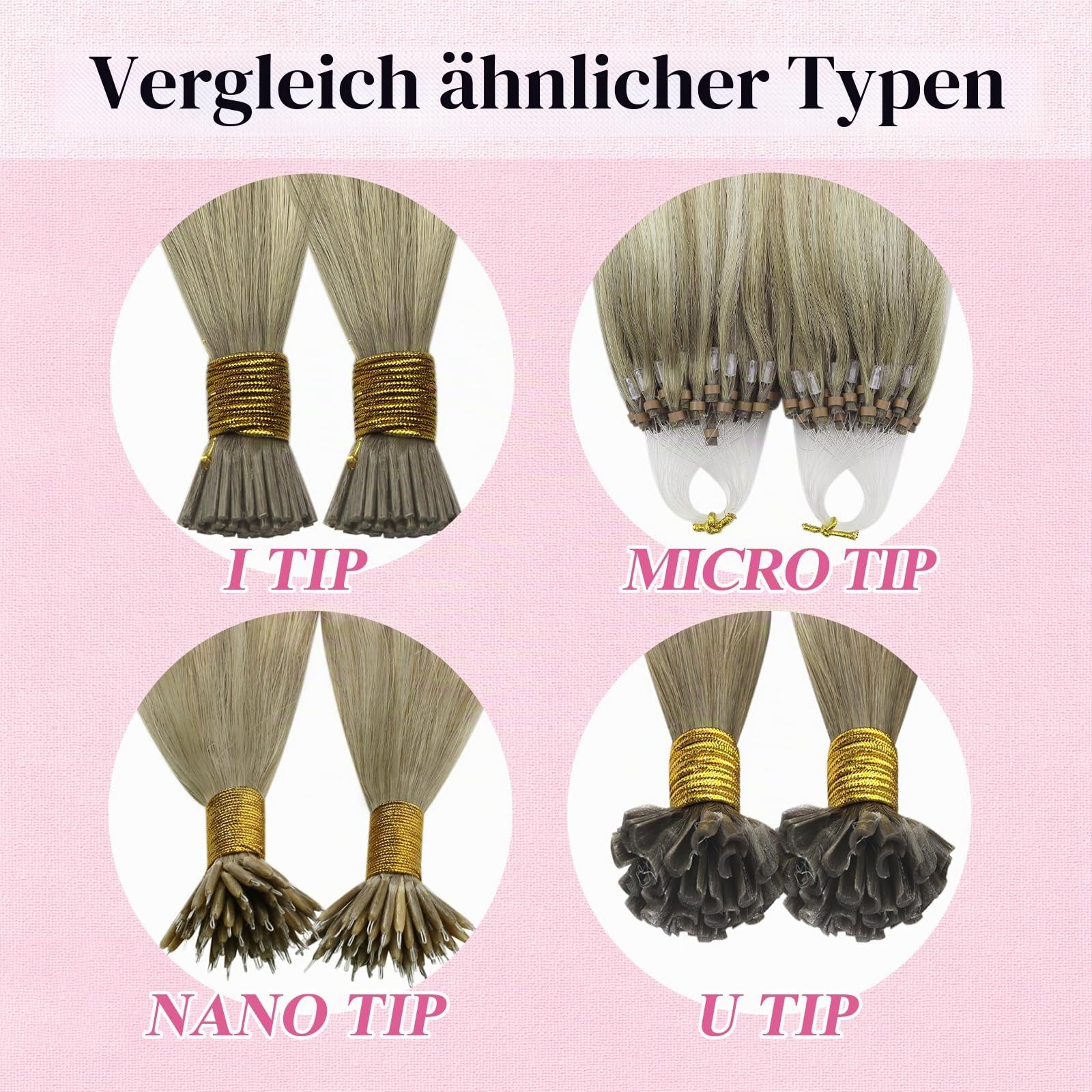 YoungSee Microring Extensions Echthaar Ombre 55cm Microring Hair Extensions 1g/s Micro Loop Extensions Echthaar Aschblond mit Platinblond Micro Beads Hair Extensions für Frauen 50g 18/60A/60
