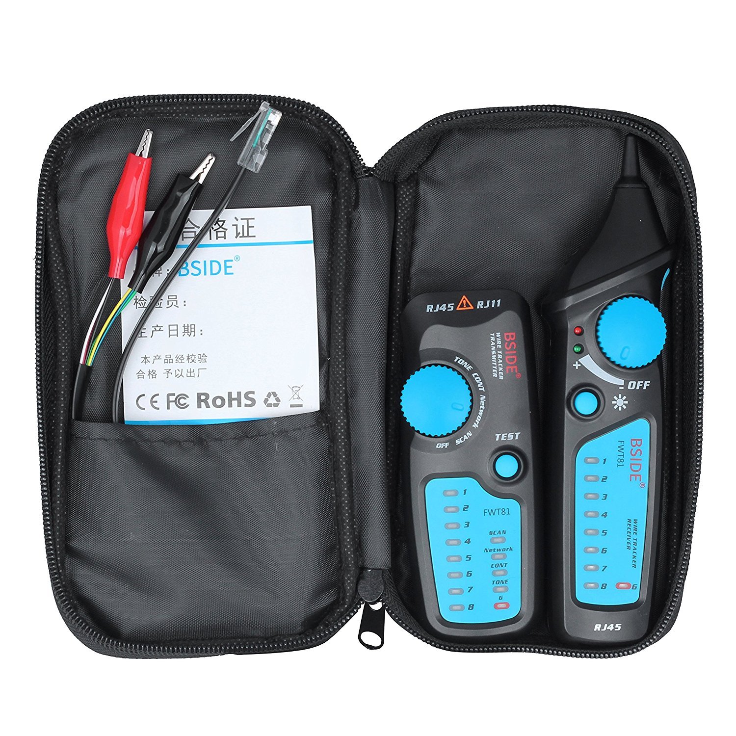 FWT81 Cable Tracker RJ45 RJ11 Telephone Wire Network LAN TV Electric Line Finder Tester (Blue)