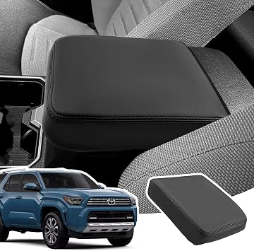 Center Console Armrest Cover for 2025 2026 Toyota 4Runner 2025 Toyota 4Runner Middle Console Waterproof Soft Leather Cushion, Custom Fit, Easy Installation Basic Edition