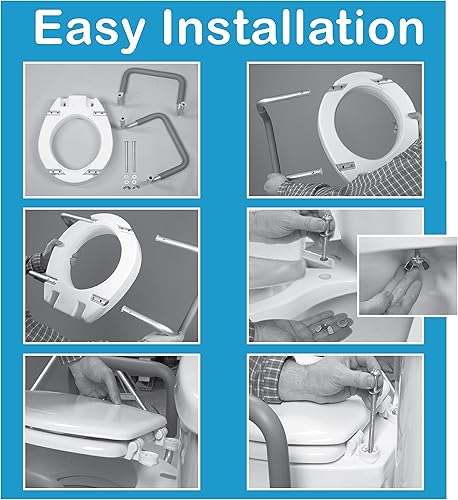Miniatura 5 de Asiento elevador de inodoros de Carex Health Brands con asas para inodoros redondos estándares
