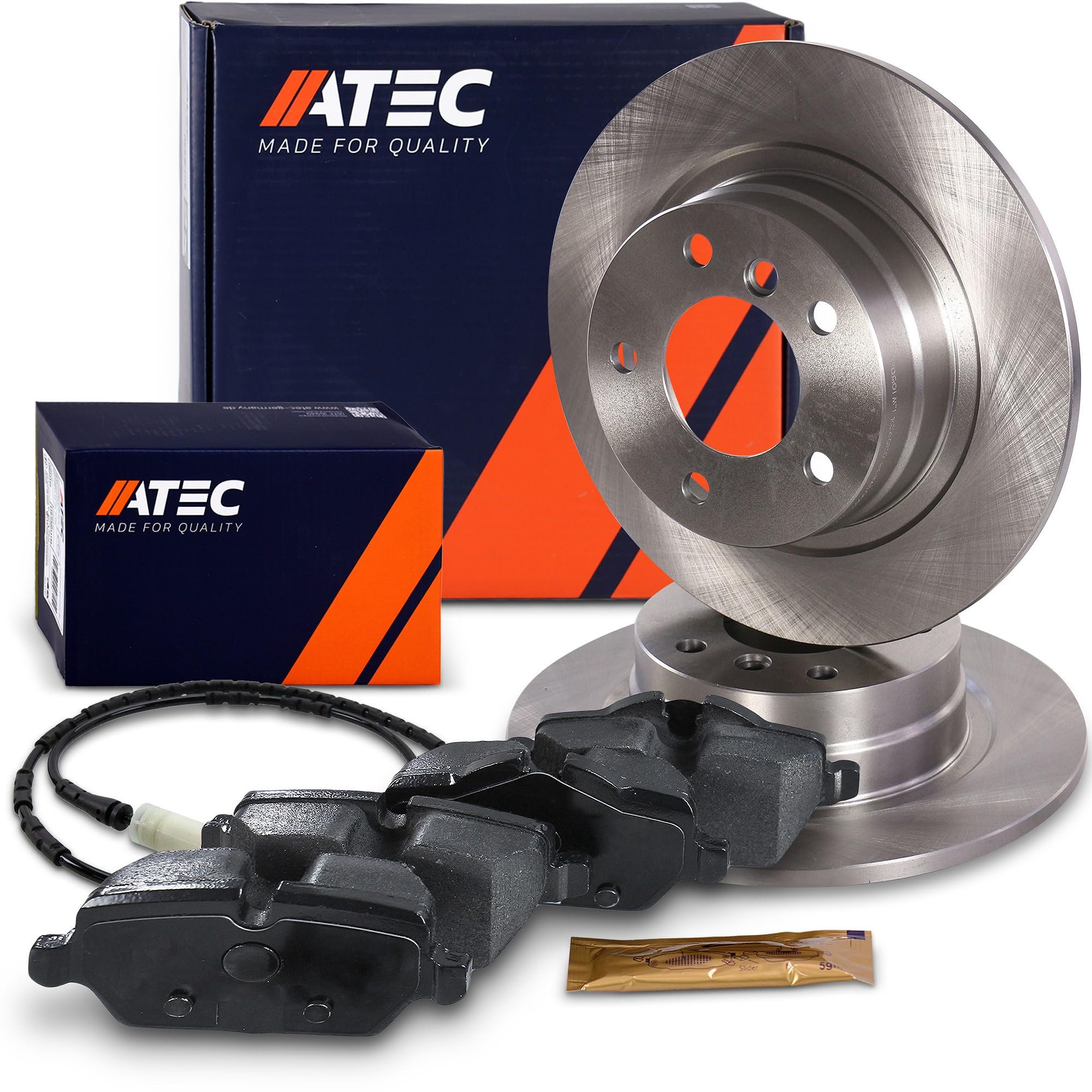 ATEC Germany Kit de freinage essieu arrière y compris disques de frein Ø | Compatible avec: BMW 1, 1, 3, 3 Coupe