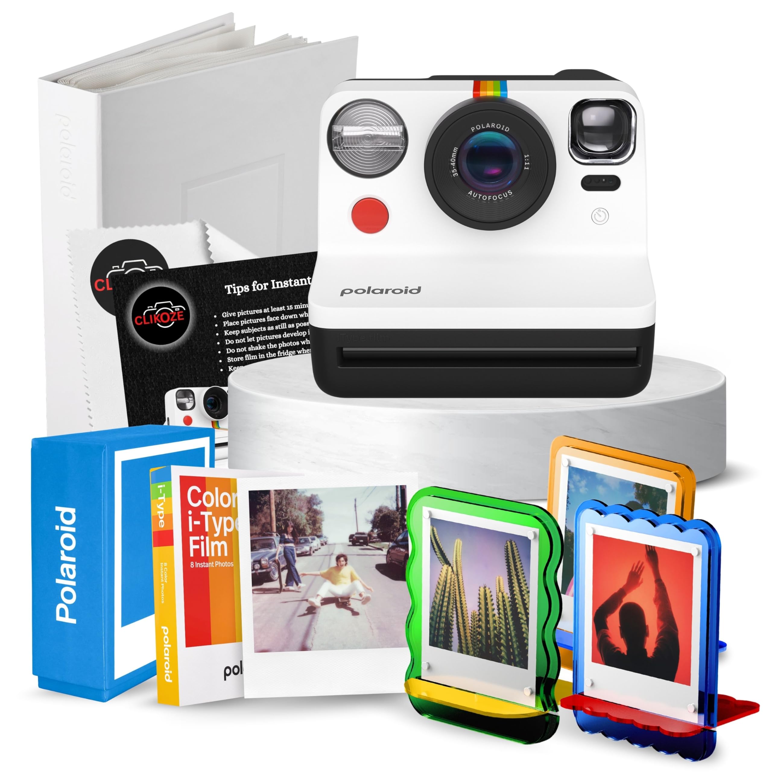 Instant Print Camera Bundle With Polaroid Now Gen Instant