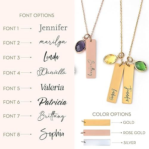 Miniatura 2 de Personalized Name Necklace with name and birthstone