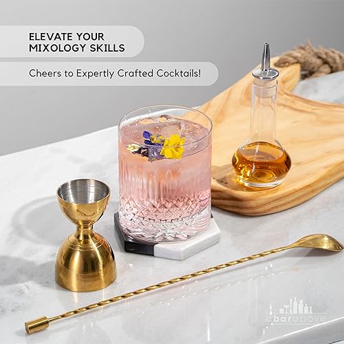 Miniatura 7 de A Bar Above Botella de Bitter, Diseño Clásico, Botellas de Vidrio Pequeñas, para Añadir Bitters a Cócteles, con Pico Vertedor de Acero Inoxidable y
