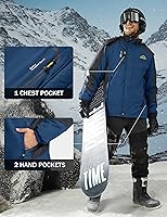 Vista 26 de MAGCOMSEN Men's Winter Jacket Water Resistant Ski Snow Coat Warm Fleece Parka Raincoats with Hood Multi-Pockets