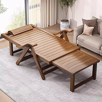 アウトドアグッズ美品 DUANZEYUQA 折りたたみ竹リクライニングチェア ラウンジチェア