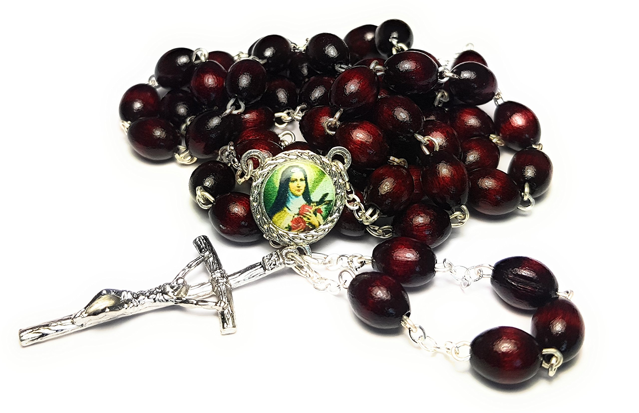 3rd class relic rosary Therese of Child Jesus Holy Face Carmelite nun Little Flower patron France Russia Hiv Aids sufferers gardener florist loss of parent