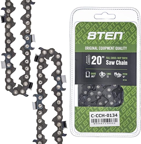 Vista 480 de 8TEN Cadena de motosierra para Husqvarna 254 455 340 351 353 350 55 455 Rancher Poulan Jonsered Echo 16 pulgadas .050 .325 66DL