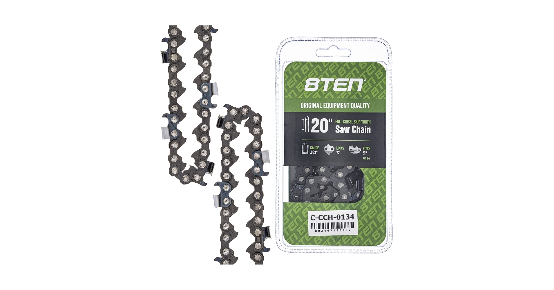 Amazon.com: 8TEN Full Chisel Skip Tooth Chainsaw Chain 20