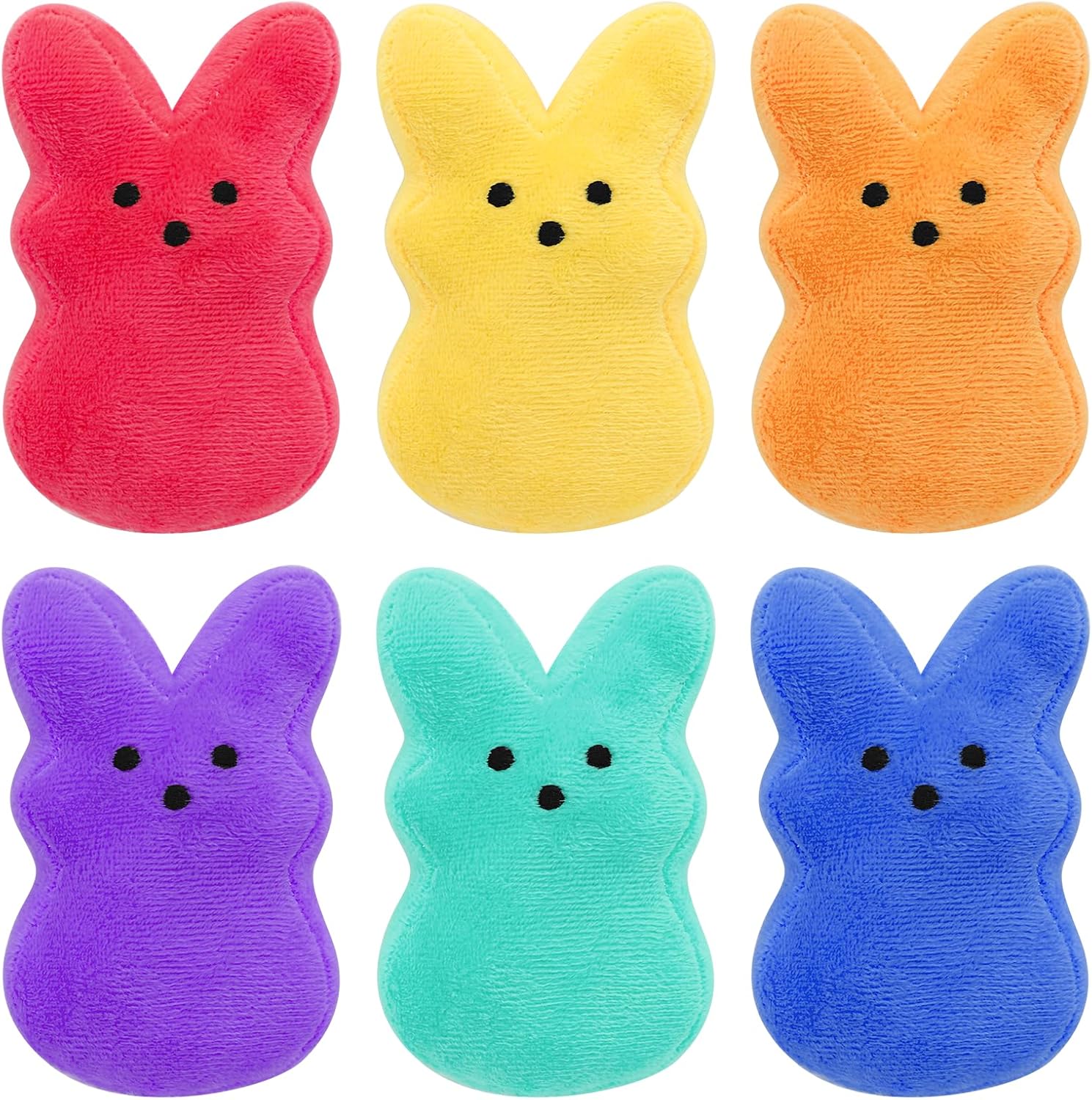 6 Pcs Easter Bunny Plush Toys,Easter Basket Stuffers Toys for Kids,Bunny Stuffed Animals, Easter Party Favors Gift Toys for Kids