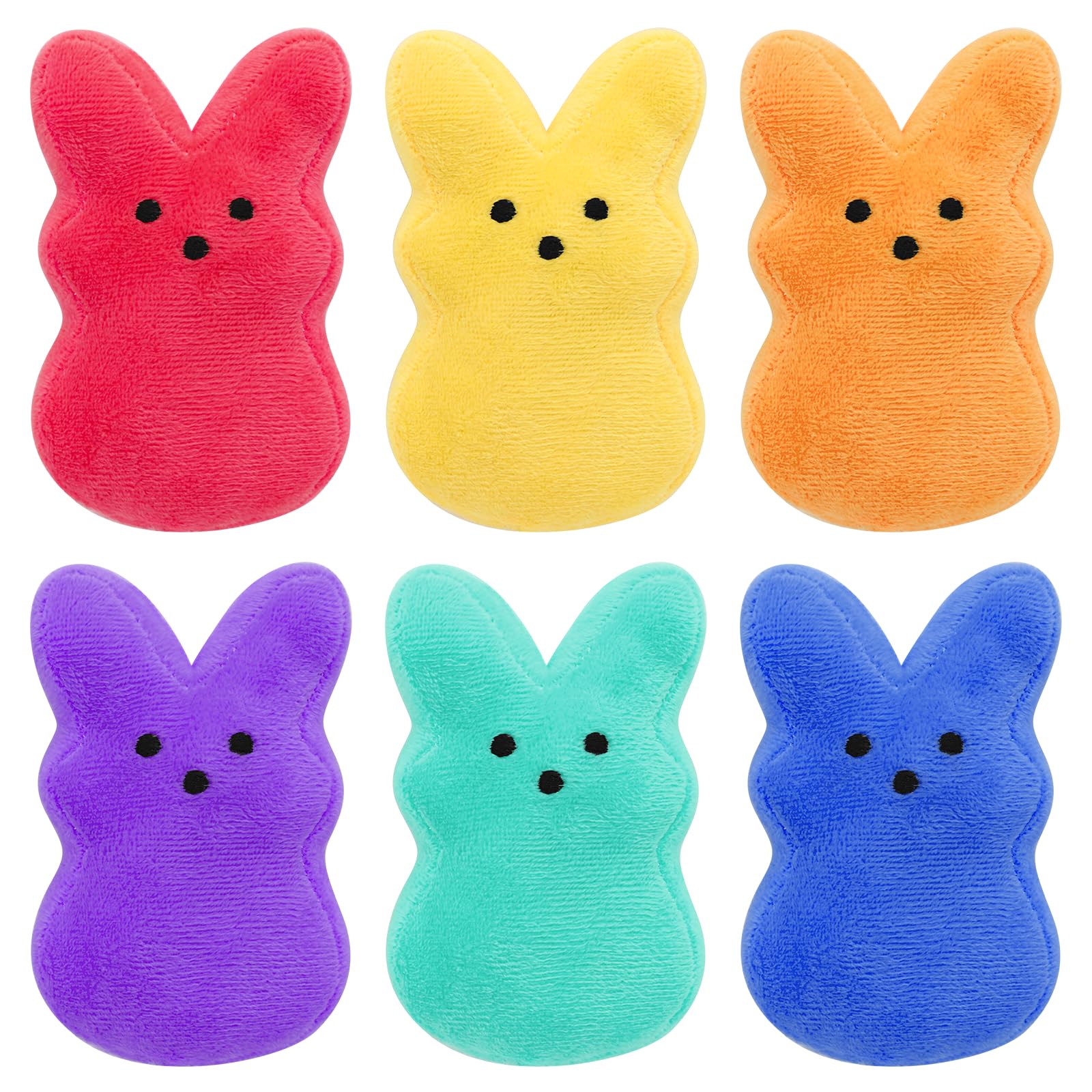 RLXGCZ6pcs Easter Bunny Plush Toys Decorations Cute Animal Bunny Stuffed Doll Easter Basket Stuffers Gift for Girls Boys