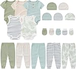MAMIMAKA Newborn Baby Layette Gift Set 20-Piece Cotton Baby Boy Girl Clothes Set Essentials and Accessories