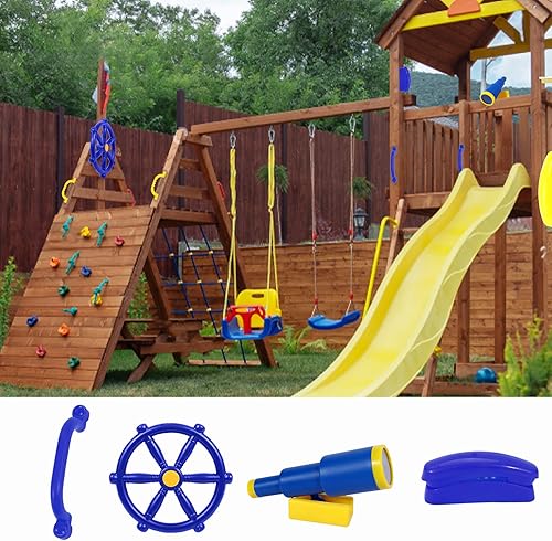 Miniatura 8 de RedSwing Accesorios para el patio de recreo para niños al aire libre, juego de equipo para patio trasero, accesorios de columpio con rueda de barco