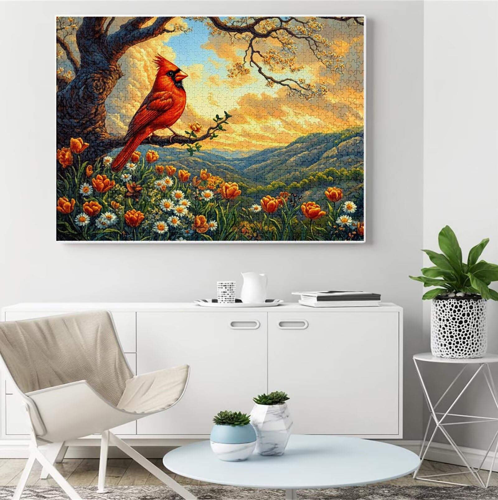 Puzzle Fiore Puzzle 3000 Pezzi Jigsaw Adulti DIY Classici Gioco, Puzzles a Forma di Uccello, Giochi Rilassamento e Intelligence per Ragazzi da 14 Anni 122 x 81 cm/3000 pcs con Regalo in Legno B-2040