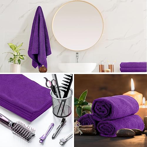 Miniatura 4 de 36 paquetes de toallas de microfibra absorbentes a prueba de blanqueador, resistentes a la decoloración, toallas de mano para gimnasio, baño, spa,