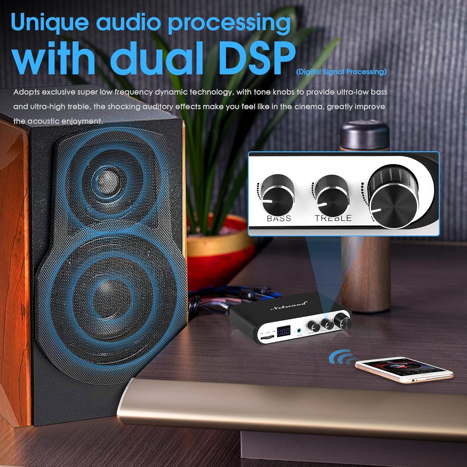 Nobsound M3 amplifier with dual DSP audio processing