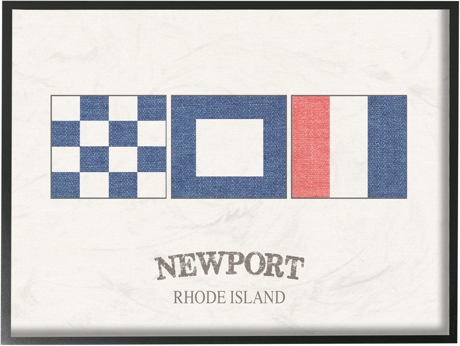 The Stupell Home Decor Collection Newport Rhode Island Nautical Flags Oversized Framed Giclee Texturized Art, Proudly Made in USA