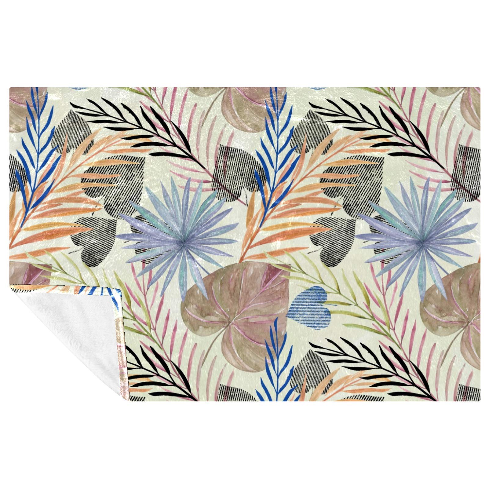 Couverture palmier tropical plaid chaud et confortable pour lit 150x100