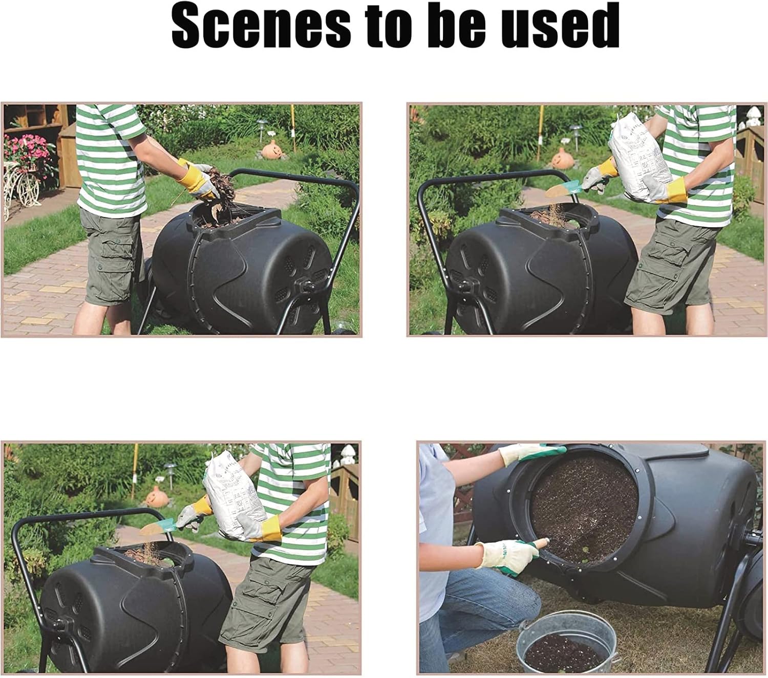 コンポストタンブラー アウトドア ガーデン コンポスター ガーデニング ギフト プラスチック製コンポスト容器 肥沃な土壌を素早く作る