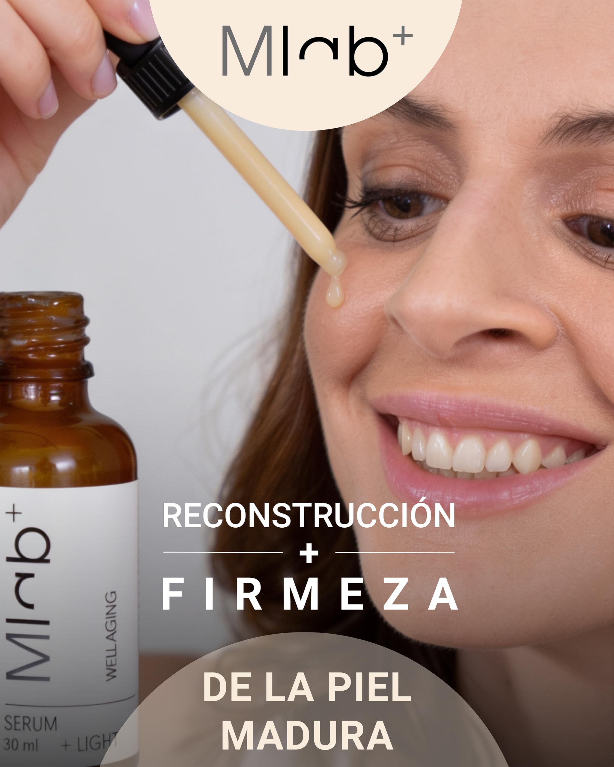 Mlab Sérum Noche Firmeza con Retinal, Retinol y Péptidos 6% | Antiarrugas para Piel Madura