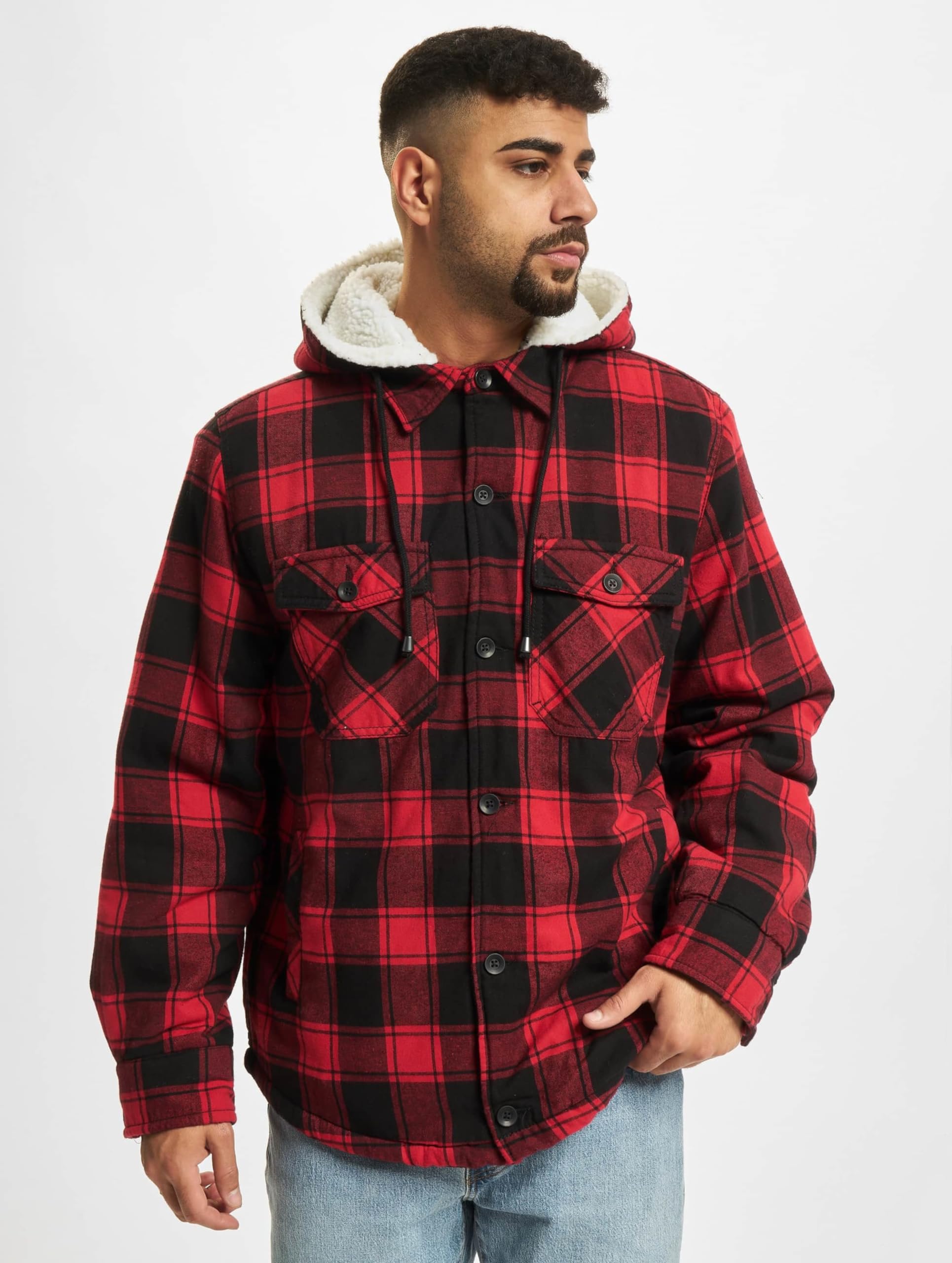 Brandit Kurtka polarowa z kapturem Mężczyźni Kurtka Lumberjacket Hooded