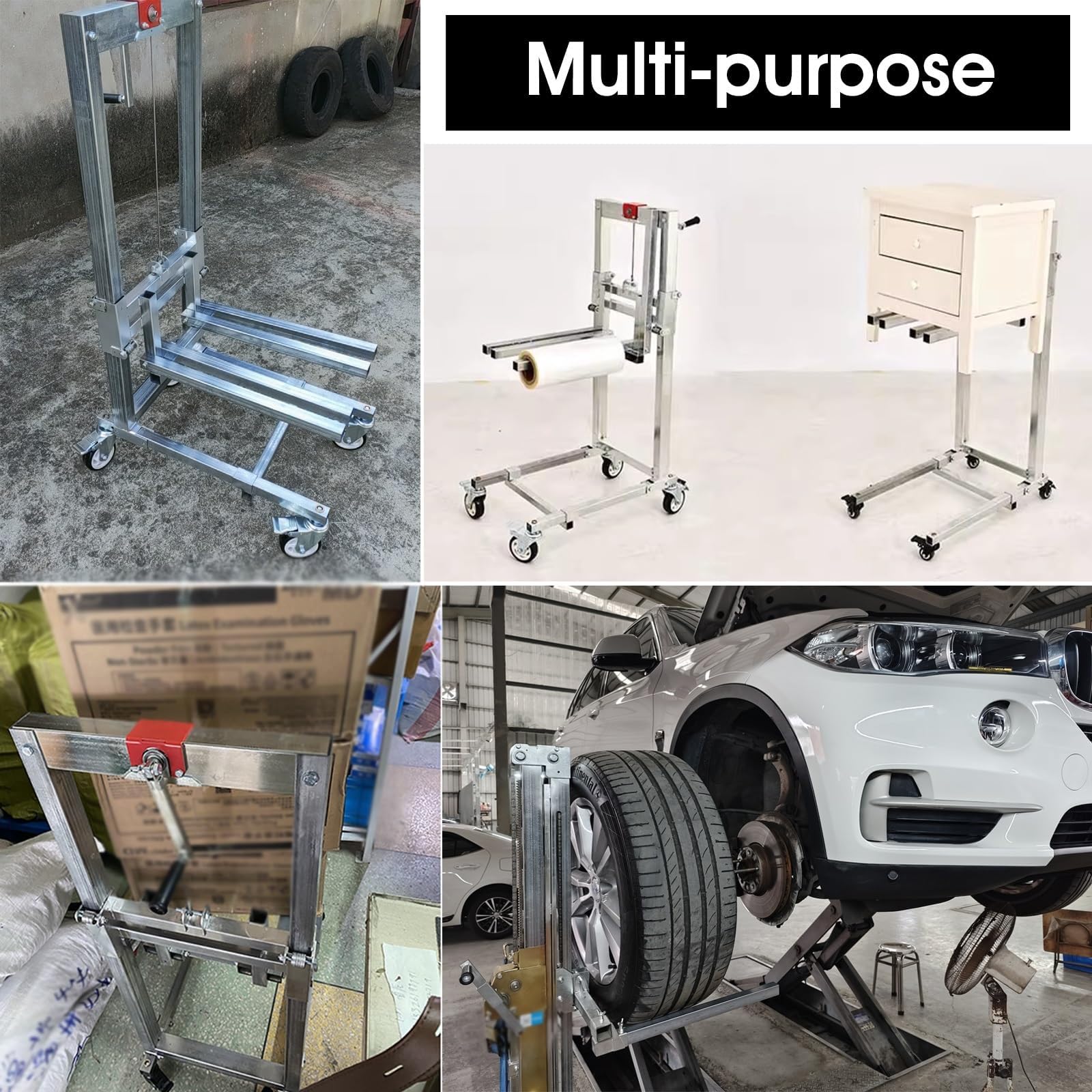 Carretilla elevadora manual plegable, capacidad de carga de 60 kg, altura de elevación de 85 cm, apilador de cabrestante de elevación de material resistente, plataforma industrial para almacén