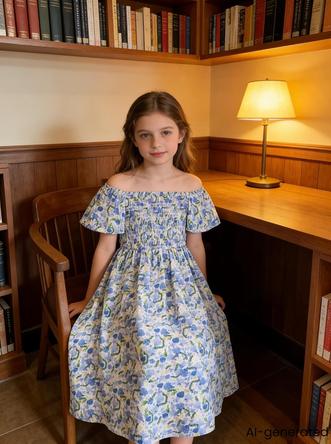 Girls Spring Summer Floral Dress Teen Ruffle Smocked Dresses Kids Cute Boho Easter Clothes Size 7-14 image 3