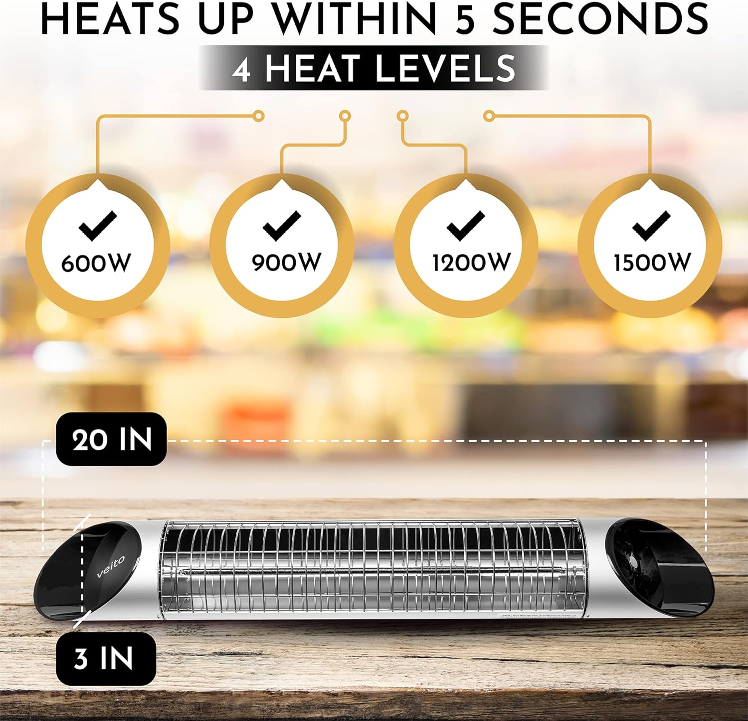 Blade Heaters 1500W (Silver)