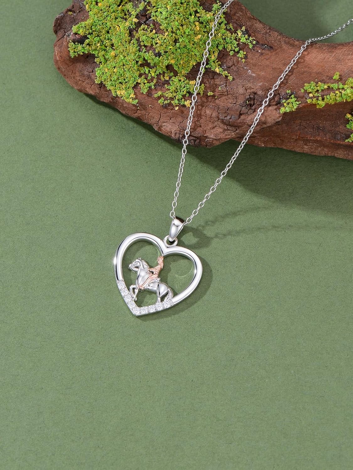 Horse Pendant Necklace for Women 925 Sterling Silver Horse Jewelry Equestrian Gifts for Women - Image 2