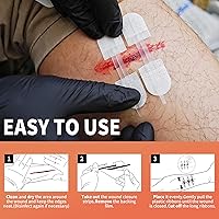 Vista 3 de RHINO RESCUE Wound Closure Device 6pcs, Wound Closure Strips Without Suture for Cut Care Device, Adhesive Bandages