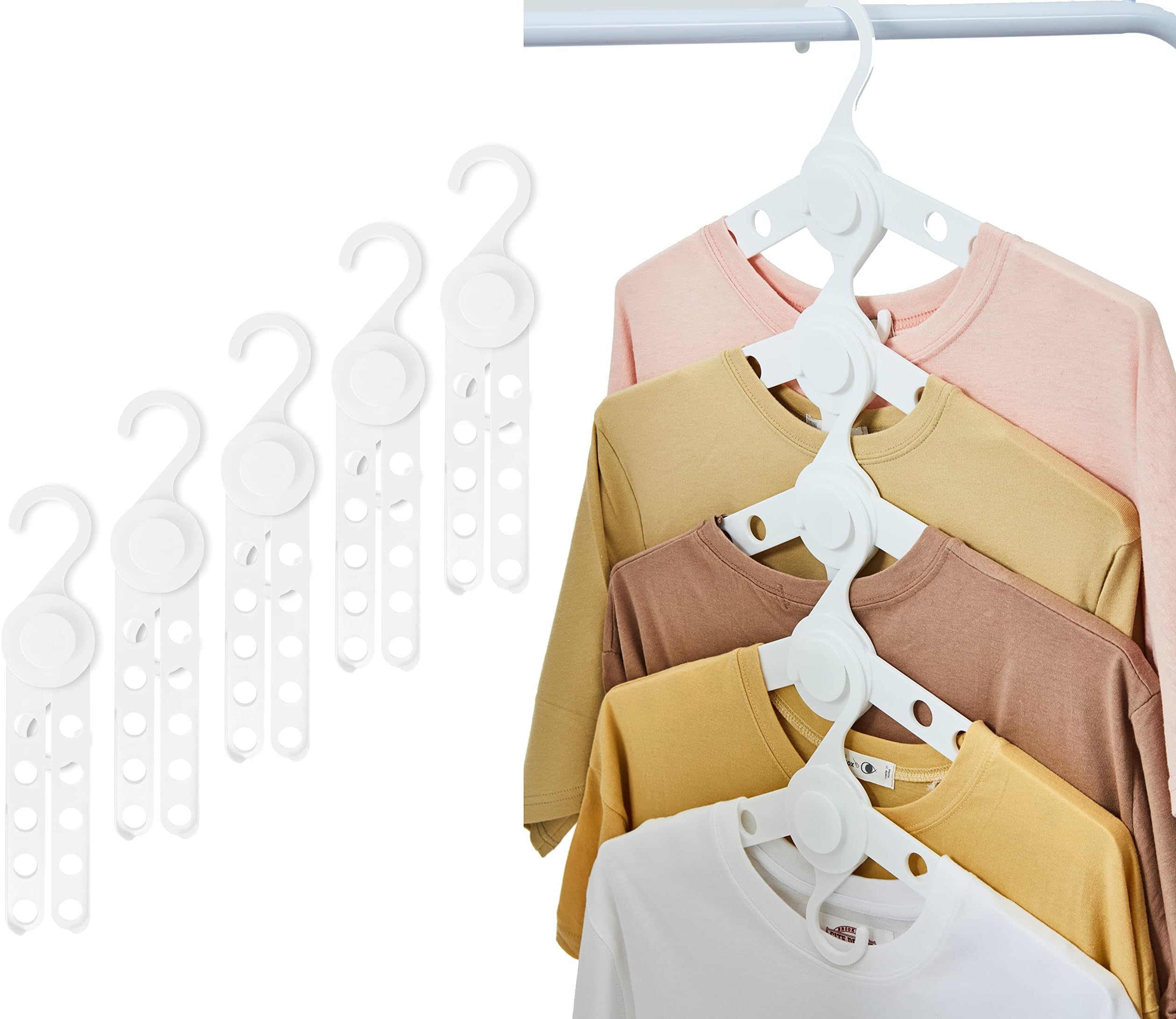Wing Foldable Hangers - Portable Folding Clothes Hanger - Travel Hangers Foldable (White 5 Pack)