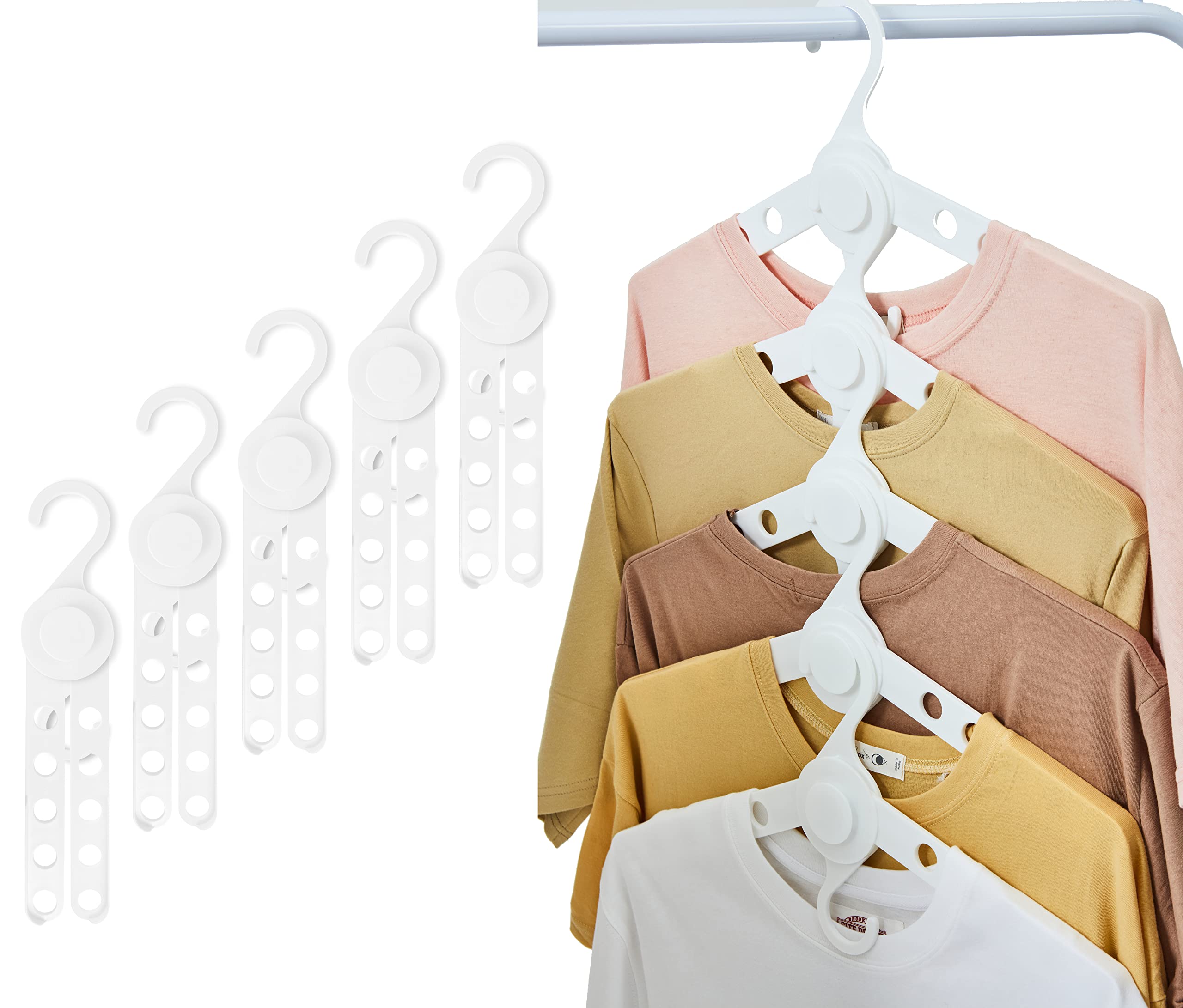 Wing Foldable Hangers - Portable Folding Clothes Hanger - Travel Hangers Foldable (White 5 Pack)