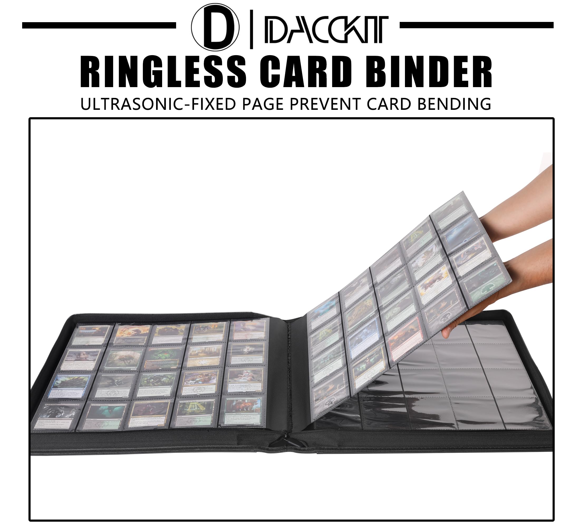 2000 card binder Premium Pocket - 20 Pocket Trading Card Binder with Sleeves Fits 2000 Cards, Ringless Card Album for TCG Capacity Storage Holds up to 720 sleeved or unsleeved cards with 40 double Premium 2000 Pocket Card Binder