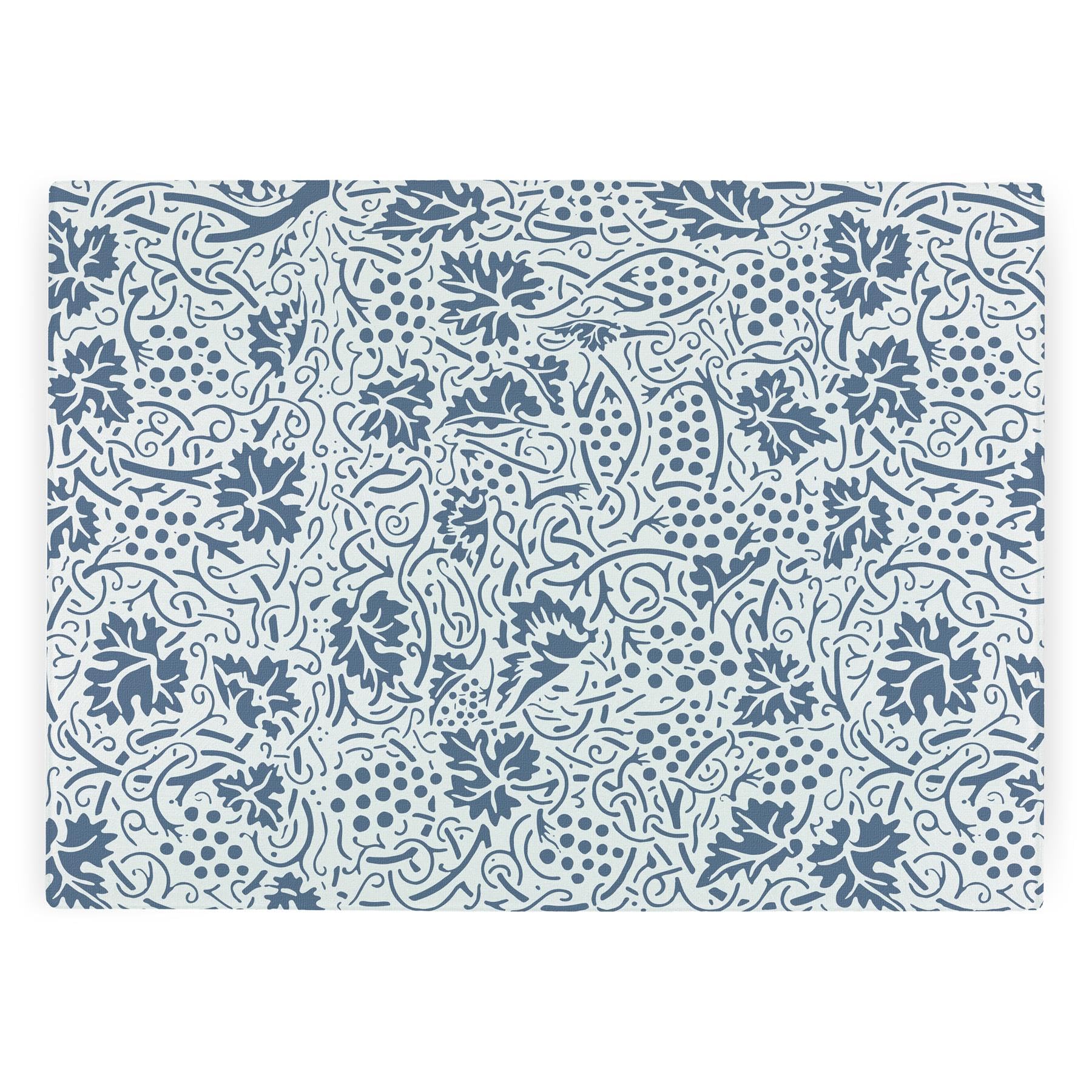 Oak Leaves & Berries Glass Worktop Protector - Blue Large Textured Kitchen Cutting Board Gift 39cm x 28.5cm (15" x 11")