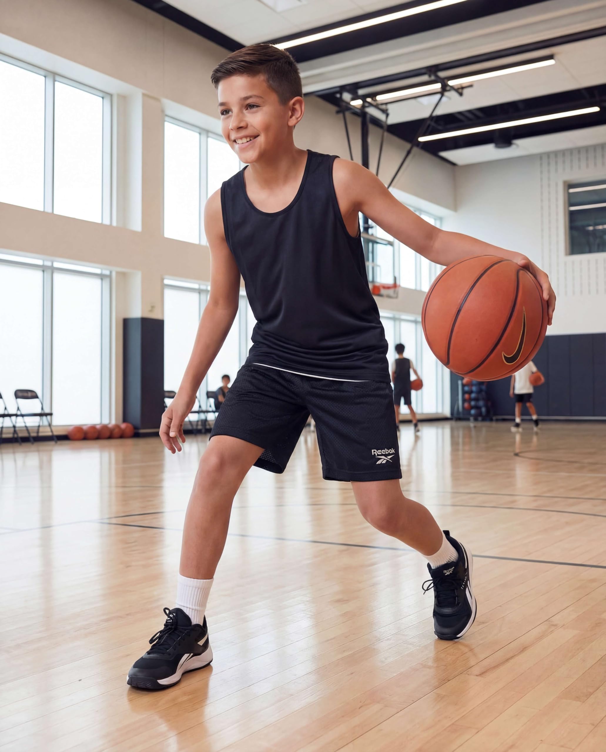 Reebok 4 Pack: Boys’ Athletic Mesh Shorts – Basketball Soccer Running Gym Sports Workout Shorts Kids Teens Youth (6–18) — view 6
