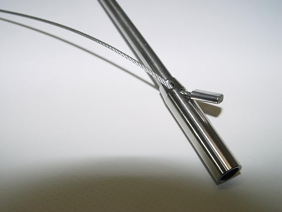 nekii 13インチ スピアフィッシングポール用スピアまたはスピアガン用スリップチップ スチールロープ付き 6mmスレッド付き