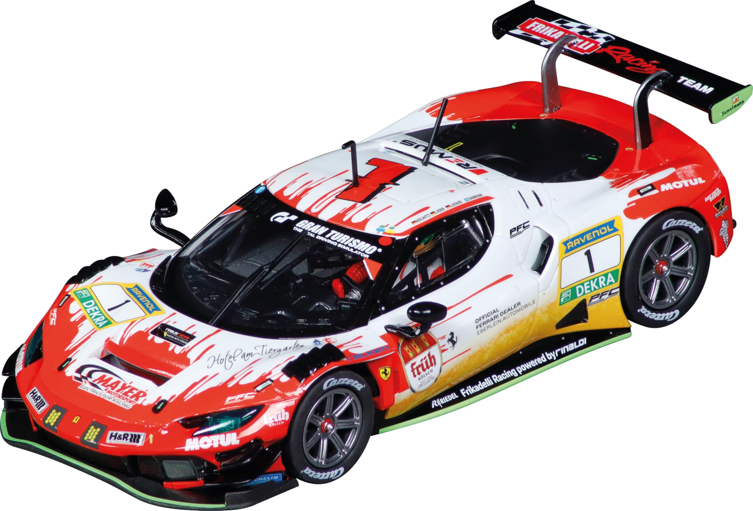 Carrera Digital 132 20032054 Ferrari 296 GT3 Frikadelli Racing, No.1 24H Nürburgring 1:32 Scale Slot Car With Working Front, Rear & Tail Lights Suitable For Ages 8 Years+