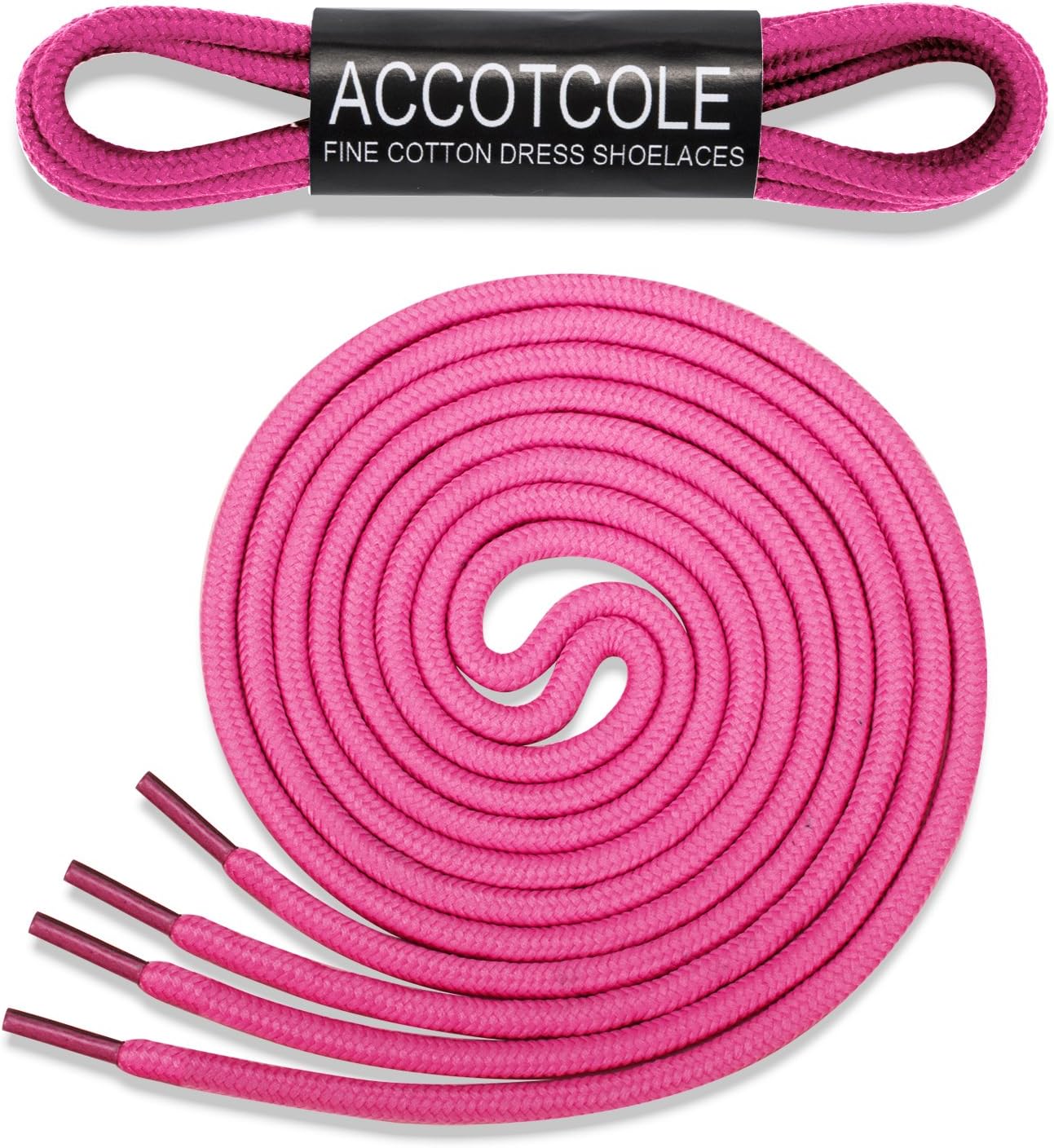 Round Shoelaces [3 Pairs] 5/32" Thick - For Shoes, Sneakers & Boots - By ACCOTCOLE (59"(150cm), Rose red)