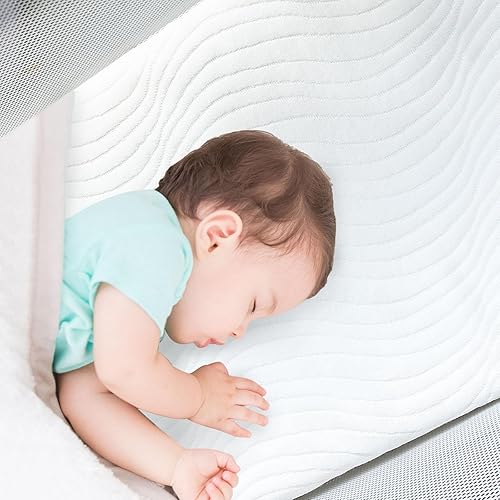 Miniatura 7 de Cubrecolchón para cuna de bebé, compatible con Dream On Me Lullaby Cradle Glider & Dream On Me LunaHaven Cradle, almohadilla de repuesto impermeable