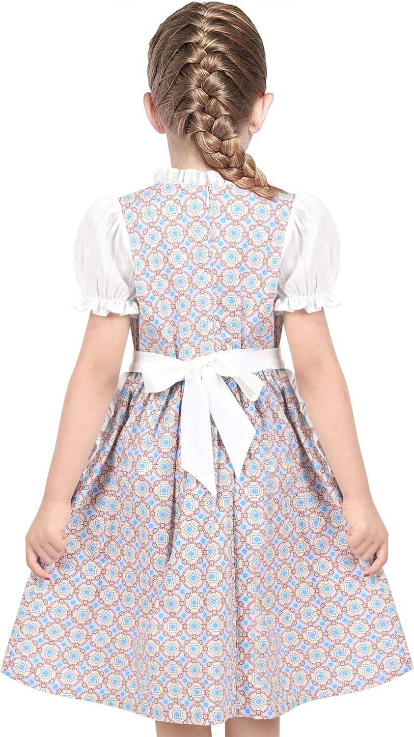 Sunny Fashion Girls German Dirndl Dress Costumes for Bavarian Oktoberfest Vintage Pink