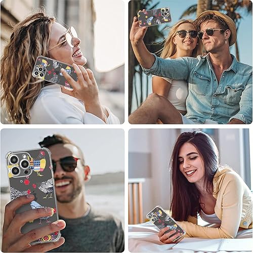 Vista 353 de Roemary Funda púrpura para iPhone 14 Pro Max con diseño de caballo azul, patrón de acuarela con protector de pantalla