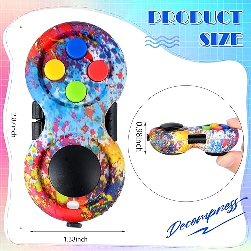 Miniatura 14 de Skylety 6 piezas de Cam Fidget Pad Controlador Aliviar la Ansiedad Mano Mini Juego Control Remoto Fidget Pad Reductor de estrés para Adultos Aliviar